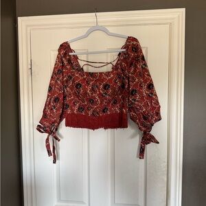 Peyton Puff Sleeve Fringe Top